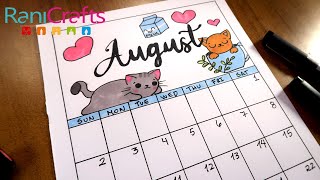 DIY  AUGUST CALENDAR  BULLET JOURNAL DECORATION ORGANIZATION [upl. by Epps224]