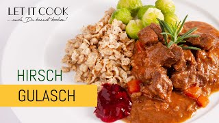 Hirschgulasch mit Rosenkohl und Haselnussspätzle immer ein Gedicht [upl. by Katey]