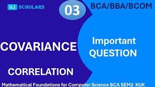 Covariance  important question of covariance  find covariance between x amp y Statistics  MFCS BCA [upl. by Ruyam]