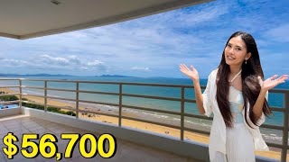 56700 199M THB Pattaya Beach front Condo with “Spacious Ocean View” in Thailand [upl. by Eada3]