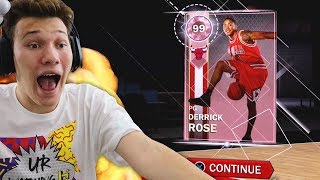 NEW 99 OVERALL PINK DIAMOND DERRICK ROSE OMG NBA 2K18 [upl. by Rehotsirk319]