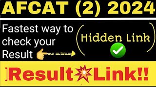 AFCAT 2 2024 HIDDEN LINK OF RESULT [upl. by Danuloff]