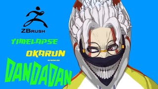 Sculpting Okarun from Dandadan in ZBrush Timelapse [upl. by Llehsyar]