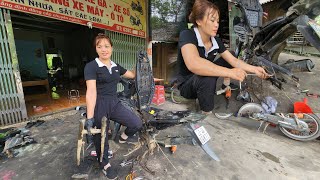 The genius mechanic fixes a students super broken 50cc motorbike p1 [upl. by Reivax]