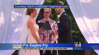 Trending Man Wears Eagles Jersey At His Wedding [upl. by Eidnahs]