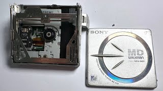 Minidisc player Walkman SONY MZ E62 disassembly and lens cleaning [upl. by Lundquist998]