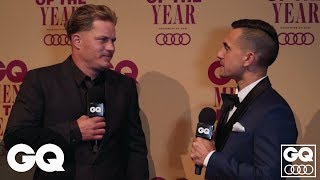 Travis Fimmel Talks SSM Vikings And The New Ned Kelly Film On The GQ Awards Red Carpet [upl. by Schurman]