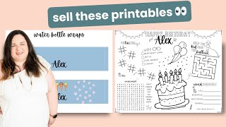 Make Party Printables in Canva to SELL on Etsy 💰 [upl. by Meek]