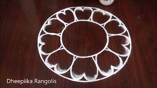 Very easy New Year 2024 kolam Rangoli Design  Sankranthi muggulu art newyear rangoli [upl. by Kcin670]