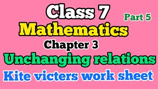 Scert Class 7 Mathematics victers work sheet chapter 3Unchanging relations part 5English medium [upl. by Major]