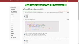 NPTEL Programming in Java Week 9 Assignment answers  July 2024 [upl. by Tedd721]