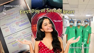 First Day of 2nd Year✨l Day in life of a medico clinics hospital visit l AIIMS l MBBS I NEET [upl. by Anrev]