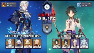 New Spiral Abyss v5152 Floor 12 First Clear  C1 Neuvillette and C1 Xiao  Genshin Impact [upl. by Rico]