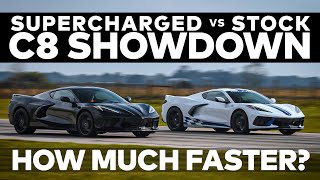 Hennessey Supercharged H700 C8 Corvette VS Stock C8  DRAG  ROLL RACE COMPARISON [upl. by Arual625]