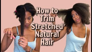 How to Trim Stretched Natural Hair  Watch Me Trim my Natural Hair  Gabrielle Ishell [upl. by Randell178]