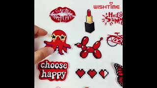 WISHTIME Lips High Heels Patches Trendy Personality Girl Series Embroidery Patch embroiderypatches [upl. by Glorianna]