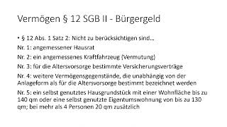 Vermögen § 12 SGB II  Bürgergeld Achtung Regierungsentwurf der sich so nicht durchgesetzt hat [upl. by Lazarus]