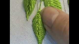 Raised Close Herringbone Stitch Leaf [upl. by Nyluqcaj]