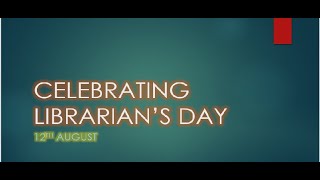 CELEBRATING LIBRARIAN’S DAY  Dr SR Ranganathan  Teacher Librarian [upl. by Lesirg]