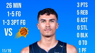 Tristan da Silva Vs Phoenix Suns  1119 Rookie Film All recorded stats [upl. by Adda]