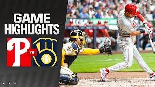 Phillies vs Brewers Game Highlights 91624  MLB Highlights [upl. by Llerrit508]