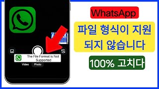 WhatsApp 파일 형식이 지원되지 않습니다  파일 형식이 지원되지 않는 문제를 해결하는 방법 [upl. by Fan]