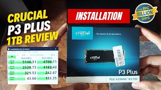 Crucial P3 Plus 1TB PCIE m2 NVME 2280 SSD Review Speed Test Installation [upl. by Toddie]