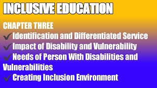 INCLUSIVENESS chapter3part3Identification and Differentiated Services [upl. by Niveg]