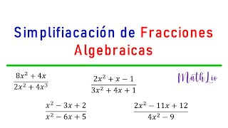 Simplificación de Fracciones Algebraicas [upl. by Aryhs511]