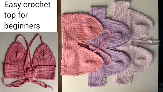 How to crochet a crop top for absolute beginners in any size [upl. by Ada]