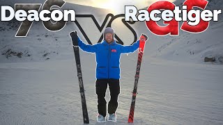 SKITEST  VÖLKL Racetiger GS vs Deacon 76 inkl Master [upl. by Enomad]