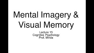 Cognitive Psychology 2135A 2023 Lecture 15 Visual Imagery [upl. by Panayiotis]