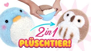 DIY 2 in 1 PLÜSCHTIER 😍 Stofftier aus Socken Einfach Spielzeug selber machen Anleitung Deutsch [upl. by Drusilla]