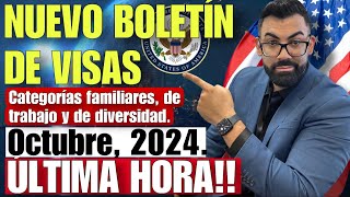 SALE BOLETIN DE VISAS OCTUBRE 2024 CON CAMBIOS EN CATEGORIAS FAMILIARES Y DE EMPLEO EB1 EB2 MÉXICO [upl. by Enilav]