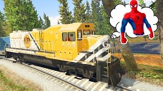 Train Trouble  Trains Cartoon for Kids with Spiderman and Lightning Mcqueen Nursery Rhymes Songs [upl. by Strade]