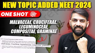 One Shot on New Familes For NEET 2024  Malvaceae  Cruciferae  New NCERT  NEET 2024 [upl. by Comptom]