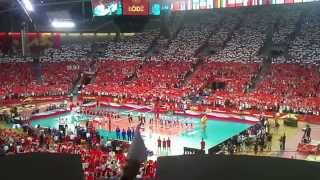 Polska  Rosja 32 Łódź 18092014  HymnyNational Anthems [upl. by Korney]