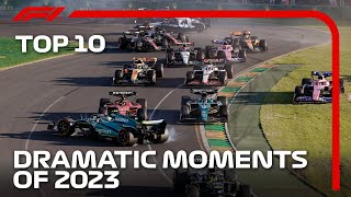 Top 10 Dramatic Moments of the 2023 F1 Season [upl. by Einnej577]