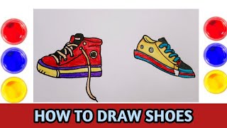 How to Draw Convese Shoes Sneakers Easy Drawing [upl. by Adallard]