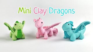 Easy Mini Clay Dragons  Polymer Clay Tutorial [upl. by Yared]