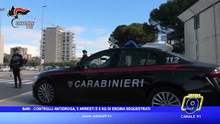 Bari  Controlli antidroga 5 arresti e 6kg di eroina sequestrati [upl. by Yeldoow]