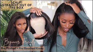 🔥BEST STRAIGHT WIG INSTALL FOR BEGINNERS  Glueless PrePlucked Clear Lace  XRSBeautyHair BrwnSugr [upl. by Dedie246]