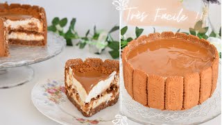 Cheesecake Spéculoos Sans Cuisson 🤤 4 Ingrédients  Recette FACILE et RAPIDE [upl. by Ademla]