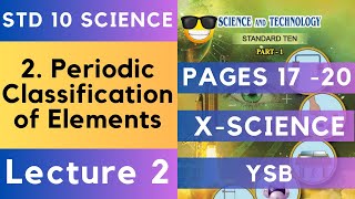 Periodic Classification of Elements Lecture 2 10th Science 1  Maharashtra State Board Science Std 1 [upl. by Acile929]