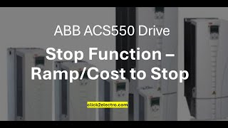 ABB ACS310 drive Stop function ramp to stop amp cost to stop parameter amp programming [upl. by Eelana]