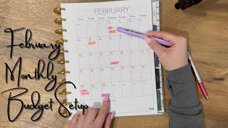 February Monthly Budget Setup  Semi Monthly Pay Schedule  Saving for Real Estate Investments [upl. by Saberhagen]