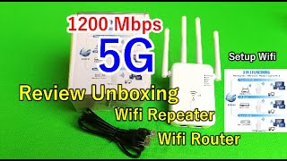 WIFI Repeater Review Unboxing  Setup Wifi Router Ap Mode 1200 Mbps 5G [upl. by Adrien305]