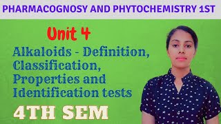 Alkaloids Pharmacognosy  Definition Classification Properties Identification tests  4th sem [upl. by Gorton]