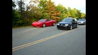 VW Golf R32 Vs Ferrari Modena 360 [upl. by Huberto]