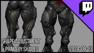 3D Character Sculpting  Marco Plouffes Twitch Stream of 20240813  Leg shape and primitives [upl. by Adnana134]